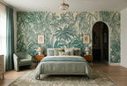 Vintage Green Tropical Forest wallpaper in a styled room, view 2