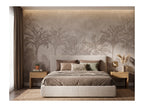 Sepia Tropical Palm Sketch wallpaper in a styled room, view 2