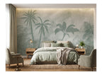 Pastel Green Palm Silhouettes wallpaper in a styled room, view 2