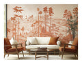 Terracotta Tropical Hills wallpaper in a styled room, view 1