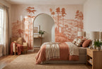 Terracotta Tropical Hills wallpaper in a styled room, view 2