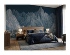 Blue & Gray Mountain Peaks wallpaper in a styled room, view 2