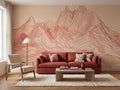 Terracotta Mountain Panorama wallpaper in a styled room, view 1