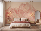 Terracotta Mountain Panorama wallpaper in a styled room, view 2