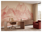 Terracotta Mountain Panorama wallpaper in a styled room, view 3