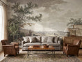 Vintage Green Country Lane wallpaper in a styled room, view 1