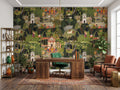 Green Miniature Palace & Garden wallpaper in a styled room, view 1