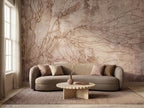 Beige & Brown Delicate Tree Branches wallpaper in a styled room, view 1