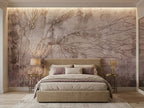 Beige & Brown Delicate Tree Branches wallpaper in a styled room, view 2