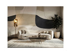 Beige & Charcoal Abstract Forms wallpaper in a styled room, view 1