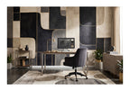 Black & Beige Retro Geometric Blocks wallpaper in a styled room, view 3