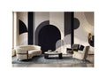 Monochrome Abstract Arches wallpaper in a styled room, view 1