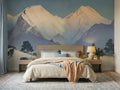 Japanese Blue Mountains & Pine Forest wallpaper in a styled room, view 1
