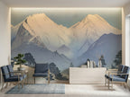 Japanese Blue Mountains & Pine Forest wallpaper in a styled room, view 2