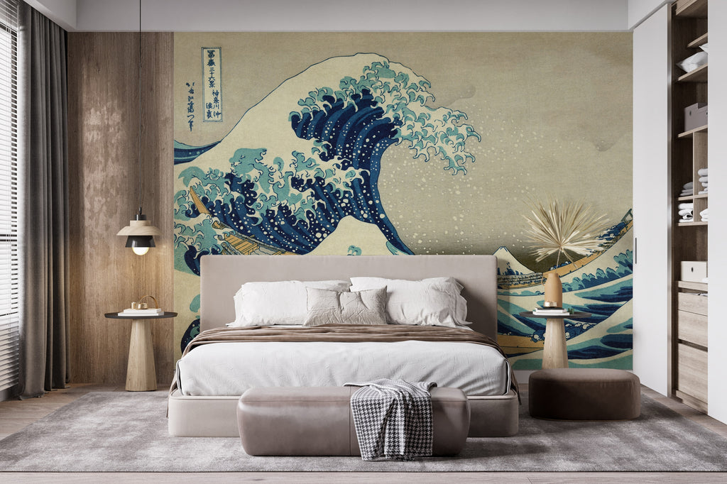 Great Wave & Mount Fuji wallpaper in a styled room, view 2