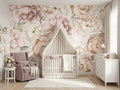 Blush Peony Garden wallpaper in a styled room, view 1