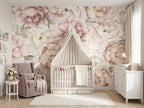 Blush Peony Garden wallpaper in a styled room, view 1