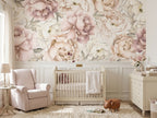 Blush Peony Garden wallpaper in a styled room, view 2
