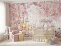 Pink Castle & Fairytale Garden wallpaper in a styled room, view 1