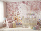 Pink Castle & Fairytale Garden wallpaper in a styled room, view 1
