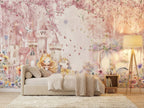 Pink Castle & Fairytale Garden wallpaper in a styled room, view 2