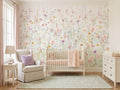 Pastel Wildflower Meadow wallpaper in a styled room, view 1