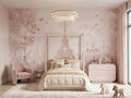 Blush Paris Cityscape wallpaper in a styled room, view 1