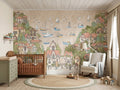 Sailboats & Seaside Town wallpaper in a styled room, view 1