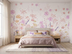 Pastel Flower Garden wallpaper in a styled room, view 2