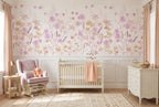 Pastel Flower Garden wallpaper in a styled room, view 3