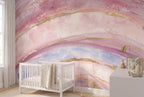 Pink & Blue Agate Waves wallpaper in a styled room, view 2