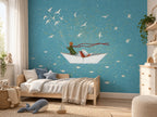 Blue Sky, Paper Boat & Little Prince wallpaper in a styled room, view 2