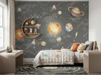 Solar System & Astronaut wallpaper in a styled room, view 2
