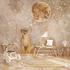 Moon, Stars & Lion Cub wallpaper in a styled room, view 1
