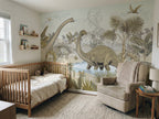 Vintage Dinosaur Jungle wallpaper in a styled room, view 1