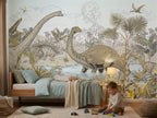 Vintage Dinosaur Jungle wallpaper in a styled room, view 3