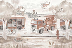 Fire Trucks & Rescue Helicopter wallpaper in a styled room, view 3