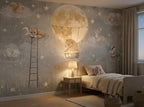 Moon Balloon & Woodland Friends wallpaper in a styled room, view 3