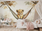 Little Lion in a Hammock wallpaper in a styled room, view 2