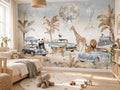Safari, Vintage Cars & Moon wallpaper in a styled room, view 1