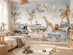 Safari, Vintage Cars & Moon wallpaper in a styled room, view 1