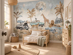 Safari, Vintage Cars & Moon wallpaper in a styled room, view 2