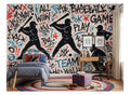 Graffiti Sports & Basketball wallpaper in a styled room, view 1
