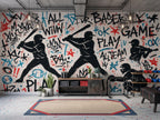 Graffiti Sports & Basketball wallpaper in a styled room, view 3